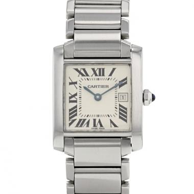 Montre Cartier Tank Française en acier Ref :  2465 Vers  2000