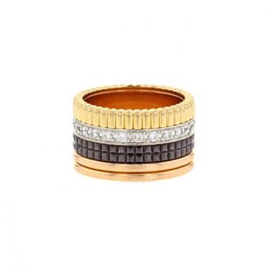 Bague Boucheron Quatre grand modèle en 3 ors,  PVD marron et diamants