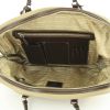 Prada handbag in beige canvas and brown leather - Detail D2 thumbnail