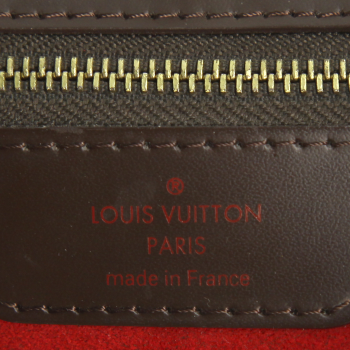 Bolso bandolera Louis Vuitton Hampstead en lona a cuadros ébano y cuero marrón chocolate - Detail D3
