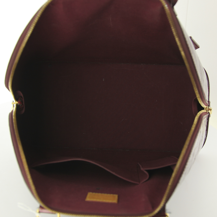 Borsa Louis Vuitton Alma in pelle verniciata monogram bordeaux - Detail D2