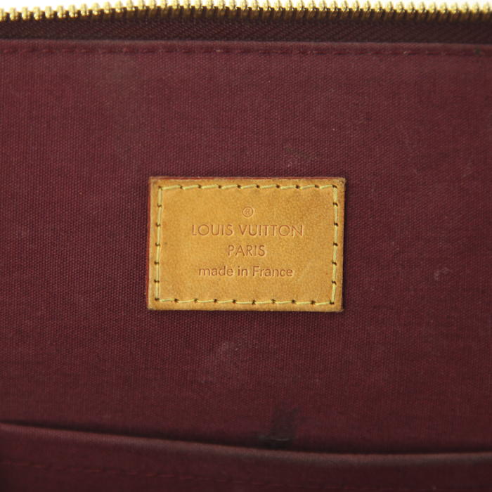 Borsa Louis Vuitton Alma in pelle verniciata monogram bordeaux - Detail D3