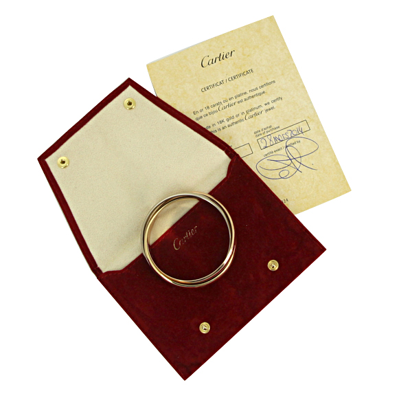 Cartier Trinity large model bracelet in yellow gold,  pink gold and white gold - Detail D2