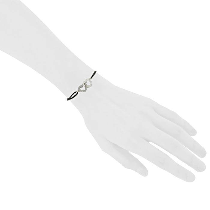 Dinh Van Double Coeur bracelet in white gold - Detail D1
