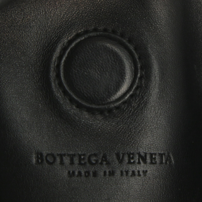 Sac à main Bottega Veneta Campana en cuir intrecciato noir - Detail D3