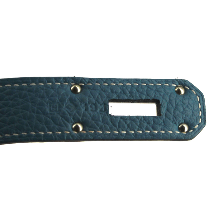 Hermes Jypsiere messenger bag in blue togo leather - Detail D4