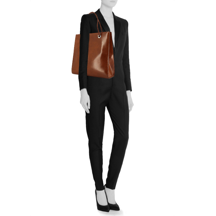 Cartier shoulder bag in brown leather - Detail D1