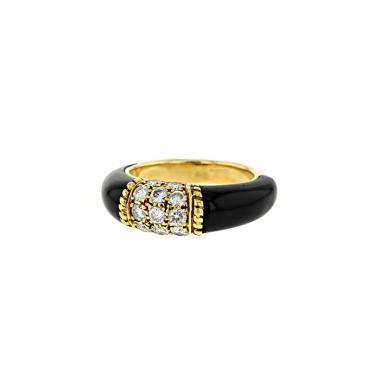Bague époque années 80 Van Cleef 
Arpels Philippine en or jaune,  onyx et diamants