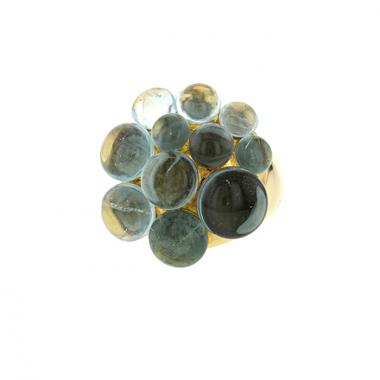 Anello Pomellato Mora in oro giallo e acquamarina