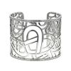 Poiray Coeur Fil large model cuff bracelet in white gold and diamonds - 00pp thumbnail