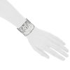 Poiray Coeur Fil large model cuff bracelet in white gold and diamonds - Detail D1 thumbnail