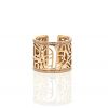Opening Poiray Coeur Fil large model ring in pink gold and diamonds - 360 thumbnail