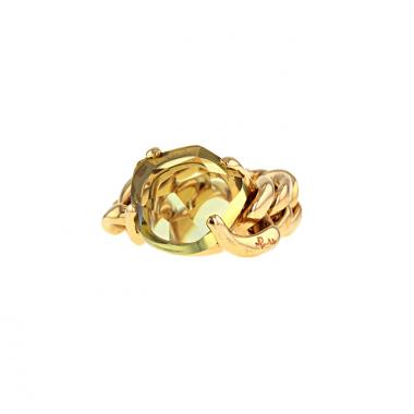 Bague Pomellato Lola en or rose et quartz jaune