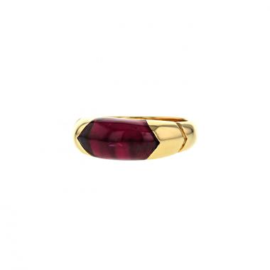 Bulgari Tronchetto ring in yellow gold and tourmaline
