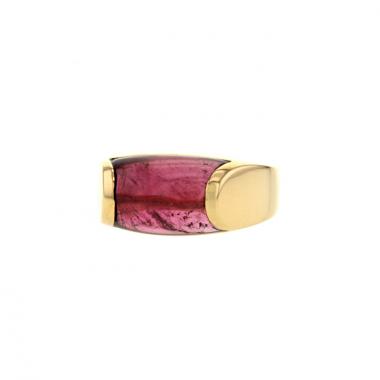 Bulgari Tronchetto ring in yellow gold and tourmaline
