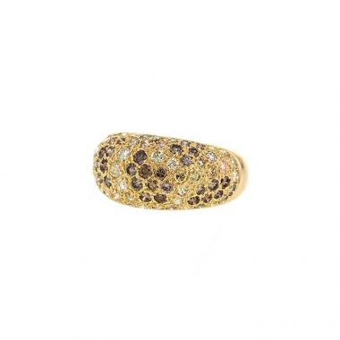 Bague Cartier Sauvage en or jaune,  diamants blancs et diamants brun
