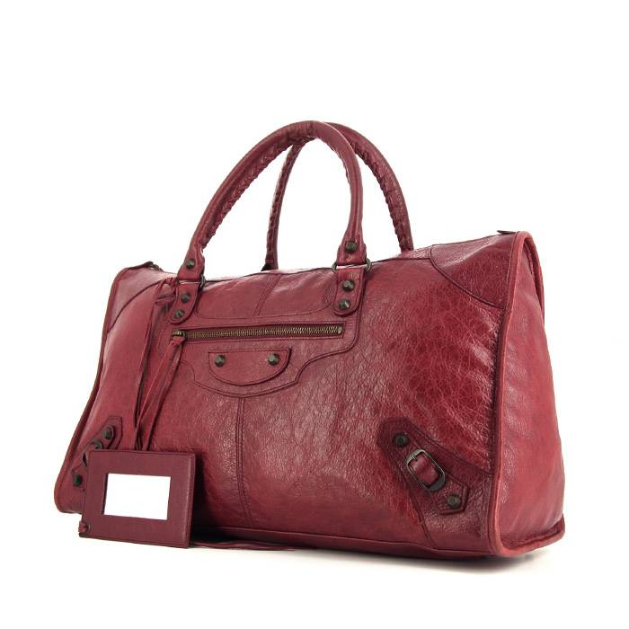 Womens Hourglass Small Handbag Crocodile Embossed in Dark Red  Balenciaga  US