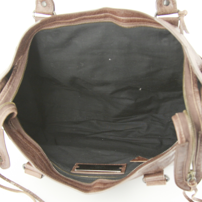 Borsa Balenciaga Classic City in pelle marrone - Detail D3