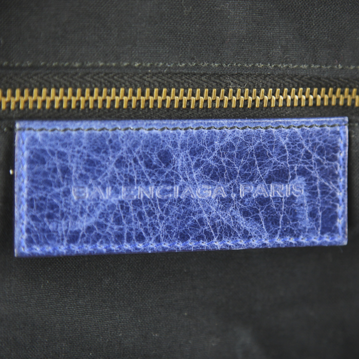 Borsa Balenciaga Twiggy in pelle blu reale - Detail D3