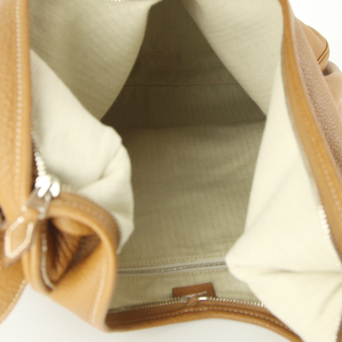 Borsa a spalla Hermes Massai in pelle gold - Detail D2