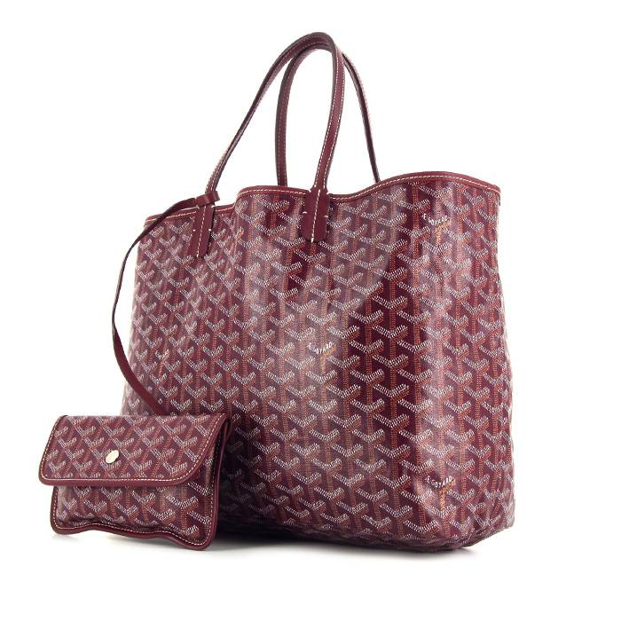 Shopping bag Goyard Saint-Louis in tela monogram cerata color prugna e pelle color prugna