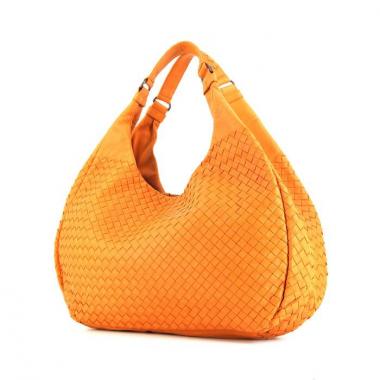 Bolso de mano Bottega Veneta Campana en cuero intrecciato naranja Potiron