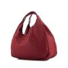 Bolso de mano Bottega Veneta Campana en cuero trenzado rojo Rubis - 00pp thumbnail