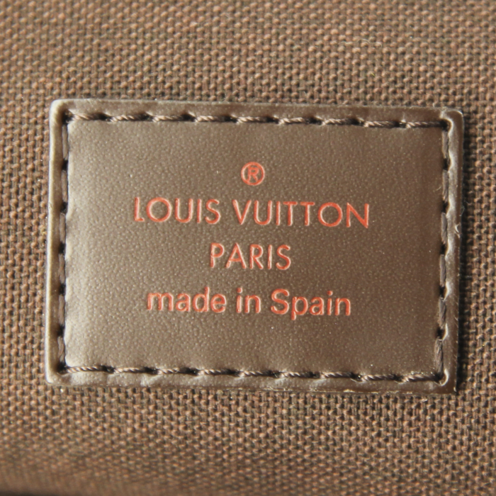 Shopping bag Louis Vuitton Beaubourg in tela a scacchi ebana e tela marrone - Detail D3