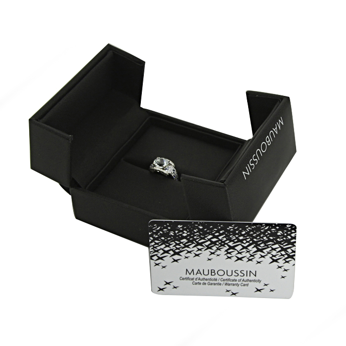 Mauboussin Eternité élégance ring in white gold,  diamonds and sapphires and in aquamarine - Detail D2