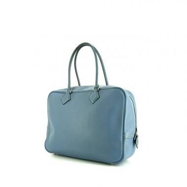 Hermes Plume large model handbag in blue jean epsom leather