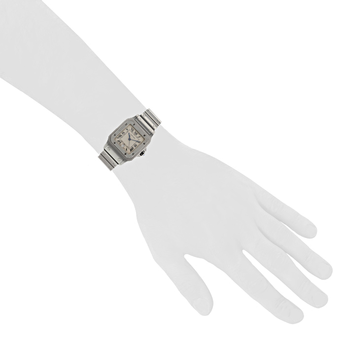 Reloj Cartier Santos Galbée de acero Ref :  10229 Circa  2000 - Detail D1