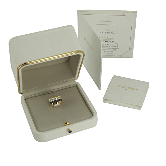 Anello Boucheron Quatre modello grande in oro rosa,  oro bianco e oro giallo - Detail D2