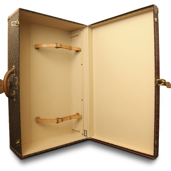 Louis Vuitton suitcase in monogram canvas and natural leather - Detail D2