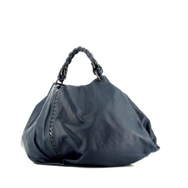 Sac à main Bottega Veneta Aquilone en cuir bleu