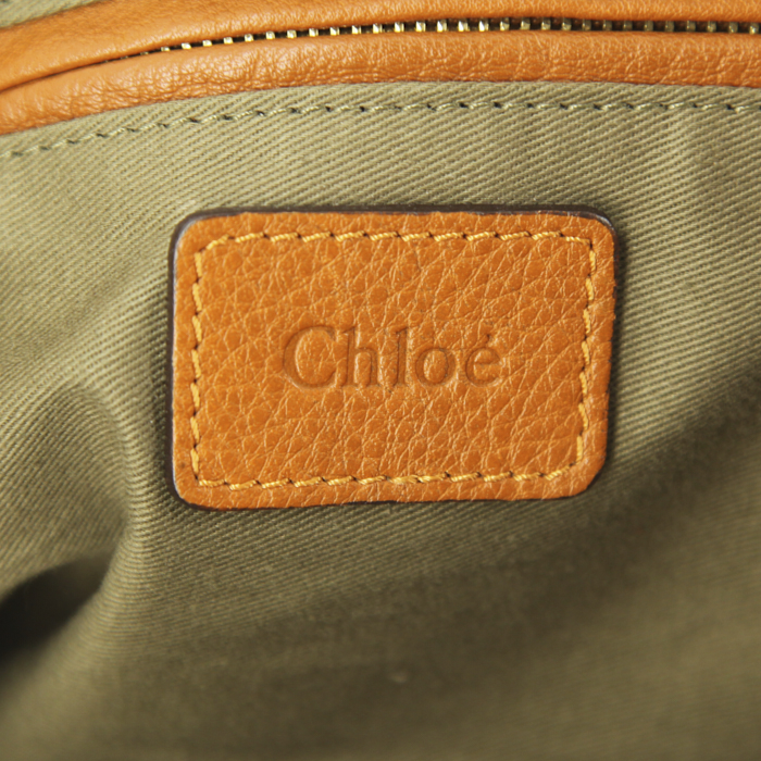 Bolso de mano Chloé Marcie modelo grande en cuero marrón - Detail D3