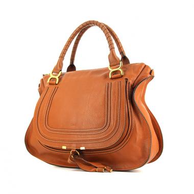 Bolso de mano Chloé Marcie modelo grande en cuero marrón