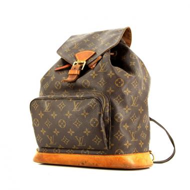 Mochila Louis Vuitton Montsouris Backpack en lona Monogram y cuero natural