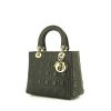 Dior Lady Dior medium model handbag in khaki leather cannage - 00pp thumbnail