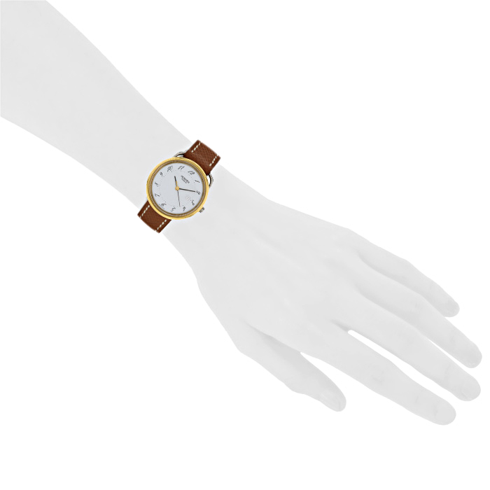 Hermes Arceau watch in gold plated and stainless steel Circa  1990 - Detail D1