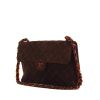 Chanel Timeless shoulder bag in chocolate brown quilted suede - 00pp thumbnail