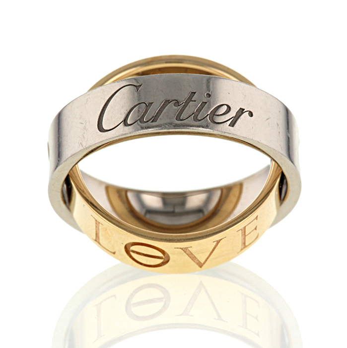 Sortija Cartier Love Astro en oro blanco y oro rosa - Detail D3