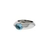 Asymmetric Piaget ring in white gold,  diamond and aquamarine - 00pp thumbnail