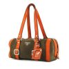 Prada handbag in khaki suede and orange leather - 00pp thumbnail