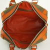 Prada handbag in khaki suede and orange leather - Detail D2 thumbnail