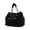 Chanel Grand Shopping shopping bag in black quilted canvas and black patent leather - 00pp thumbnail
