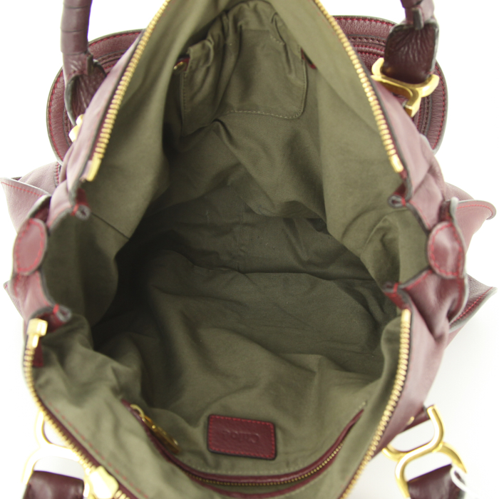 Borsa Chloé Marcie modello grande in pelle bordeaux - Detail D2