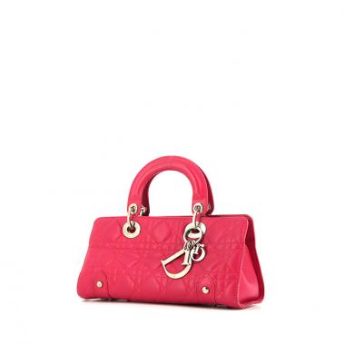 Bolso de mano Dior en cuero cannage rosa fucsia