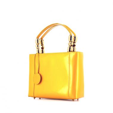 Dior Dior Malice small model handbag in yellow Curry patent leather