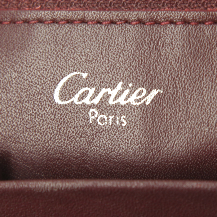 Bolso de mano Cartier en cuero beige - Detail D3