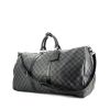 Borsa da viaggio Louis Vuitton Keepall 55 cm in tela a scacchi e pelle nera - 00pp thumbnail
